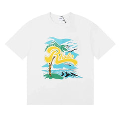 Rhude Men Tropical Palm Graphic Street T‑Shirt