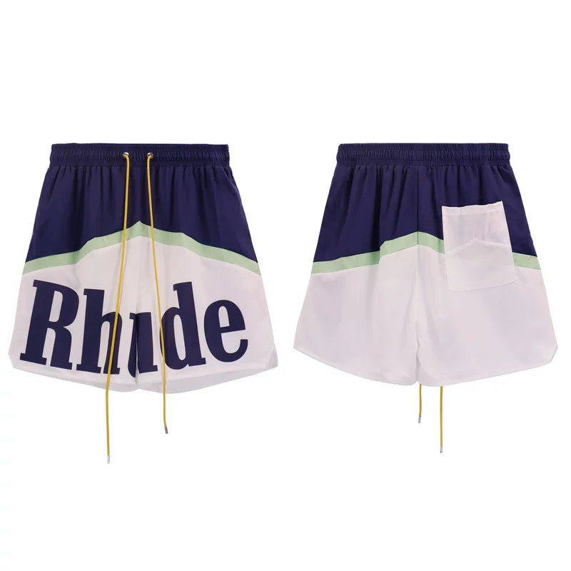 Rhude Color Block Logo Nylon Shorts