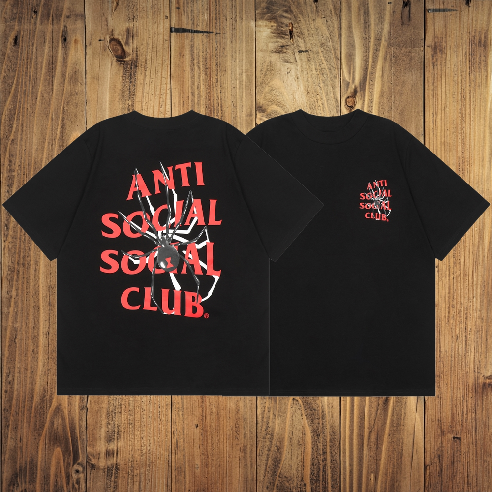 ASSC Black Tee – Red Spider Print