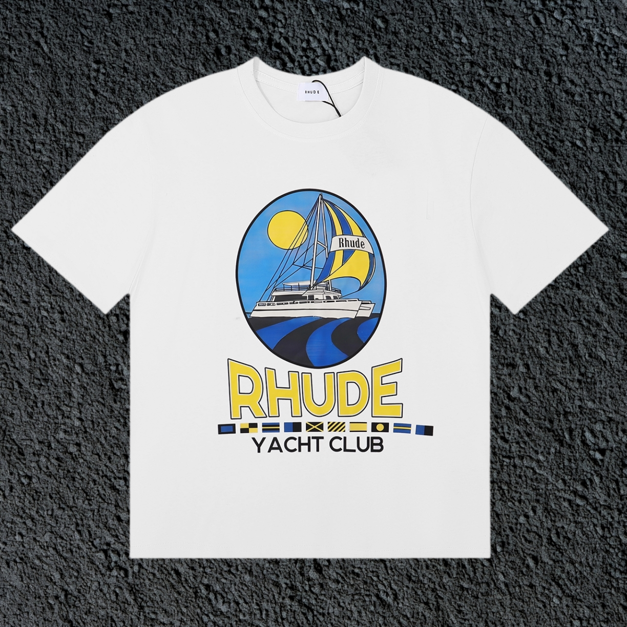 Rhude Yacht Club Oval Yacht Sun Nautical White Oversized T‑Shirt