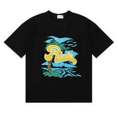 Rhude Palm Beach Front Print Oversized Tee