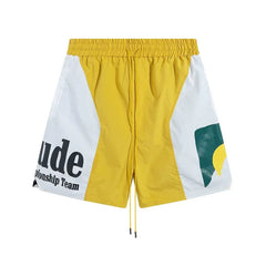 Rhude Championship Team Color Block Nylon Shorts