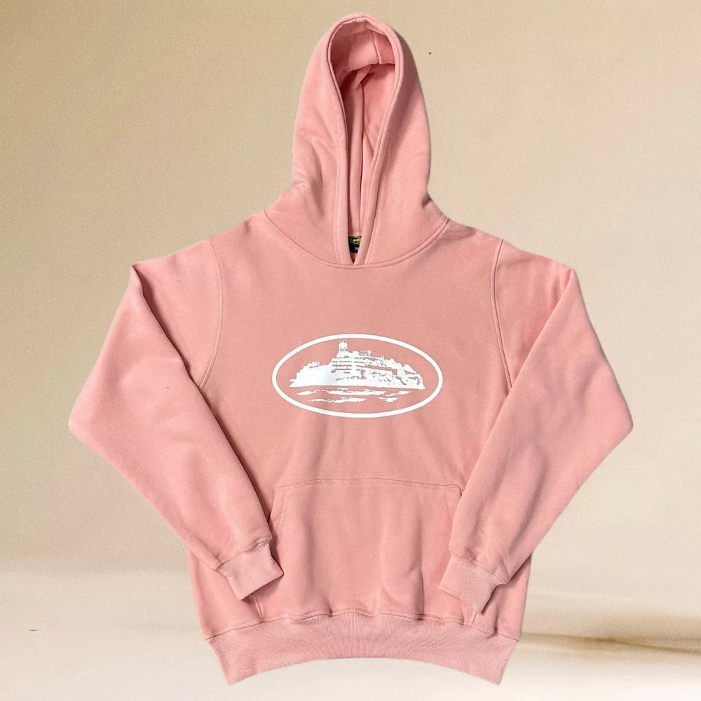 Corteiz Alcatraz Island Heavyweight Hoodie pink