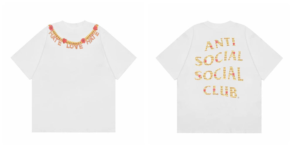 ACCS Gold Chain Rose White Tee