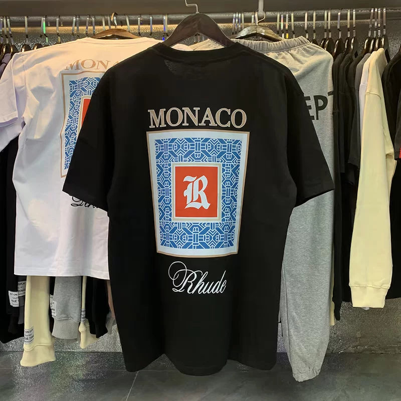 Rhude Monaco Back Graphic Oversized Tee
