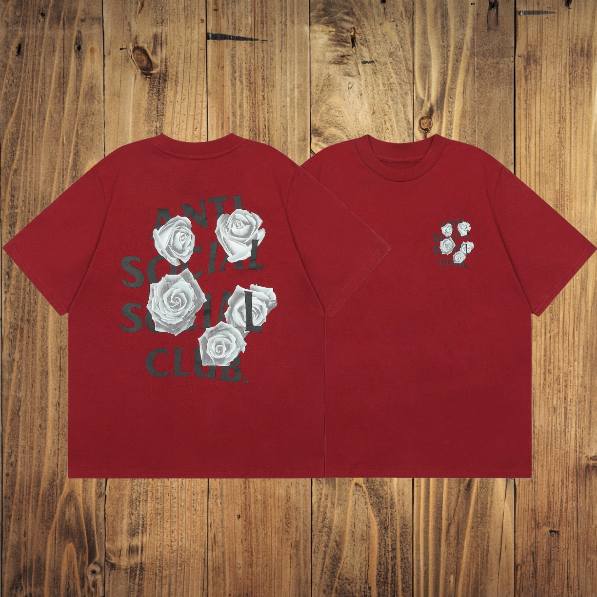 ASSC Red Tee – Rose Back Print
