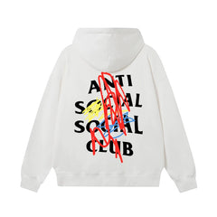 Anti Social Social Club Multicolor Scribble Graffiti White Hoodie