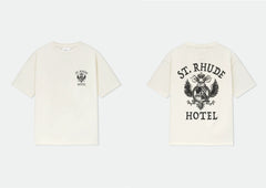 Rhude St. Rhude Hotel Eagle Crest Dual‑Sided Oversized T‑Shirt Off‑White