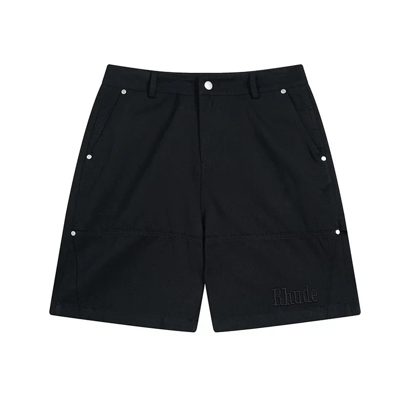 Rhude Black Rivet Cargo Shorts