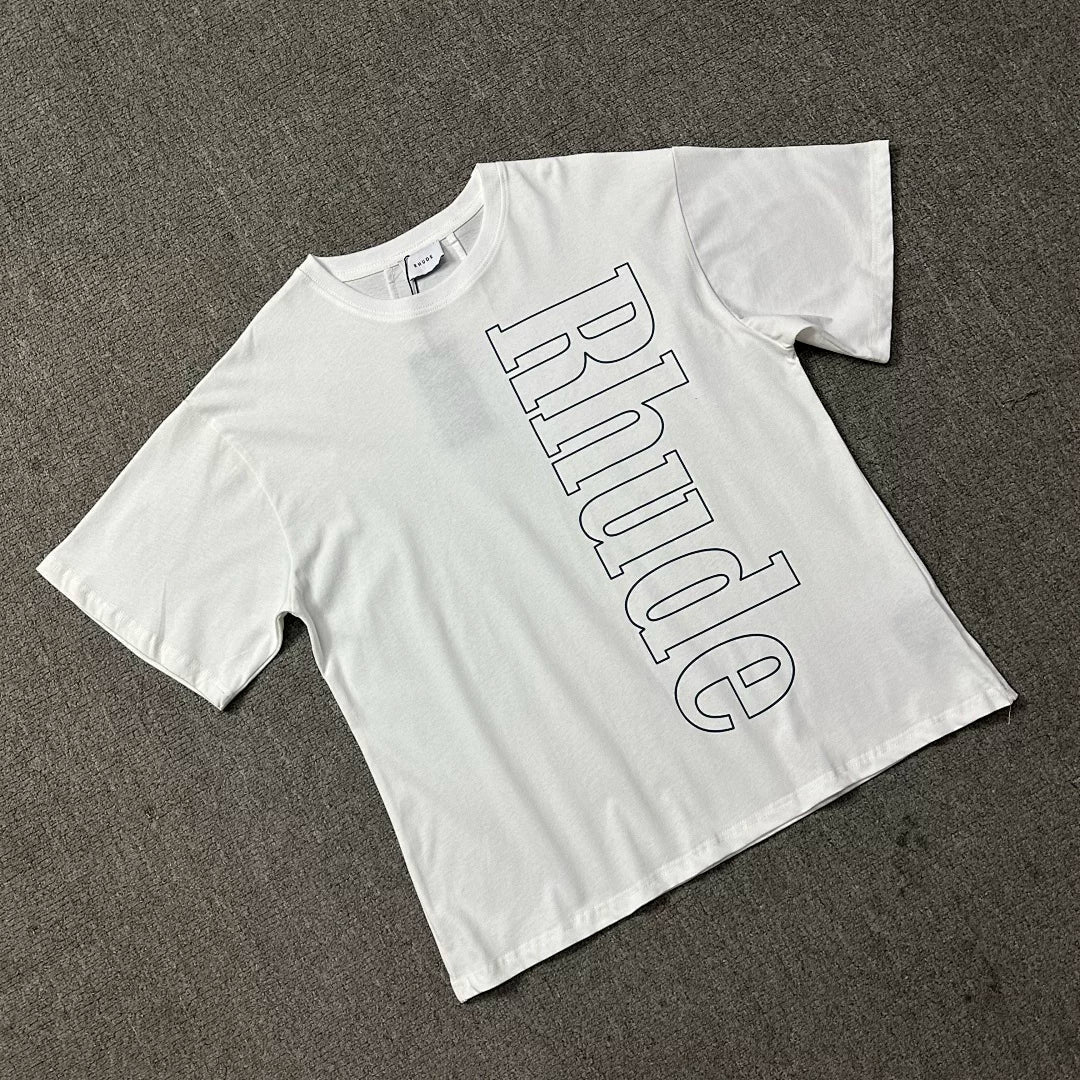 Rhude Men Side Vertical Logo Boxy Fit Streetwear Tee