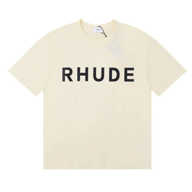 Rhude Classic Bold Logo Oversized Tee Cream