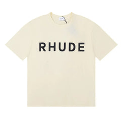 Rhude Classic Bold Logo Oversized Tee Cream