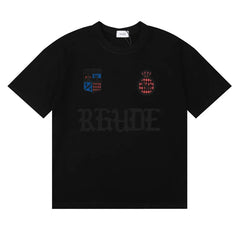 Rhude Gothic Crest Badge Logo Oversized Tee Black