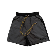 Rhude Grey Color Block Nylon Shorts