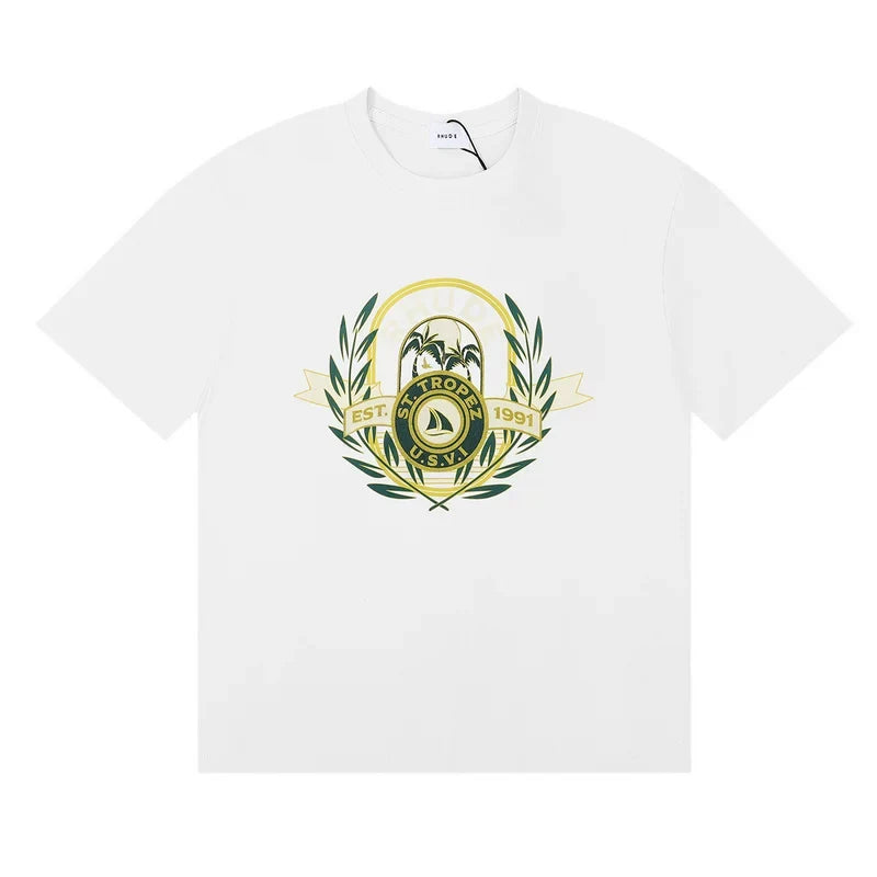 Rhude Laurel Crest Badge Graphic Oversized Tee White