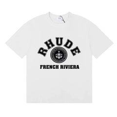 Rhude French Riviera Anchor Vintage Logo White Oversized T‑Shirt