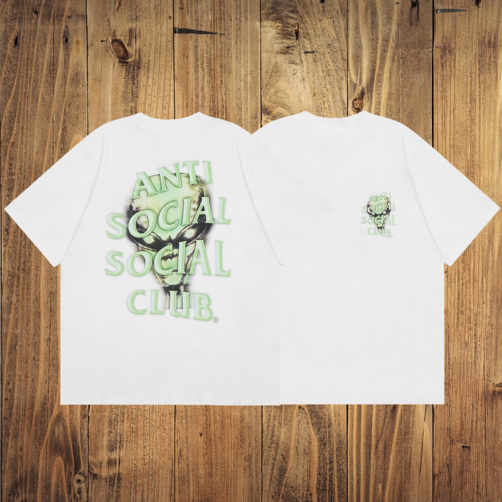ASSC White Tee – Green Skull Print
