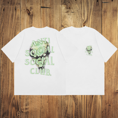 ASSC White Tee – Green Skull Print