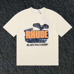 Rhude Black Hills Derby Eagle Mountain Cream Oversized T‑Shirt