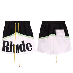 Rhude Color Block Logo Nylon Shorts