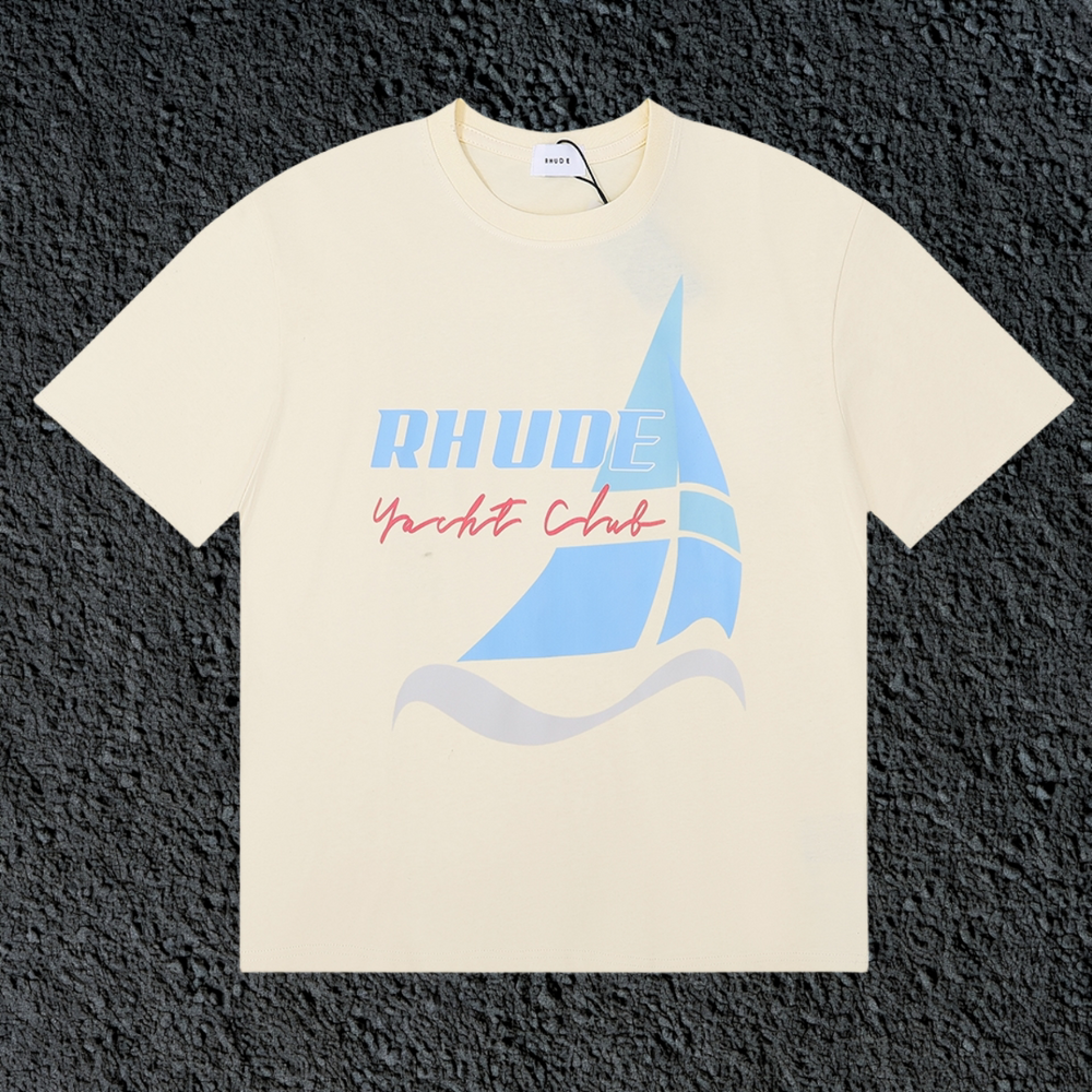 Rhude Yacht Club Sailboat Cream Oversized T‑Shirt