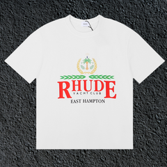 Rhude East Hampton Yacht Club Palm Crest Vintage White Oversized T‑Shirt