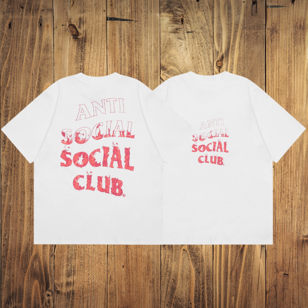 ASSC Distressed Red White Tee
