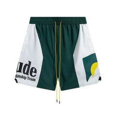 Rhude Championship Team Color Block Nylon Shorts