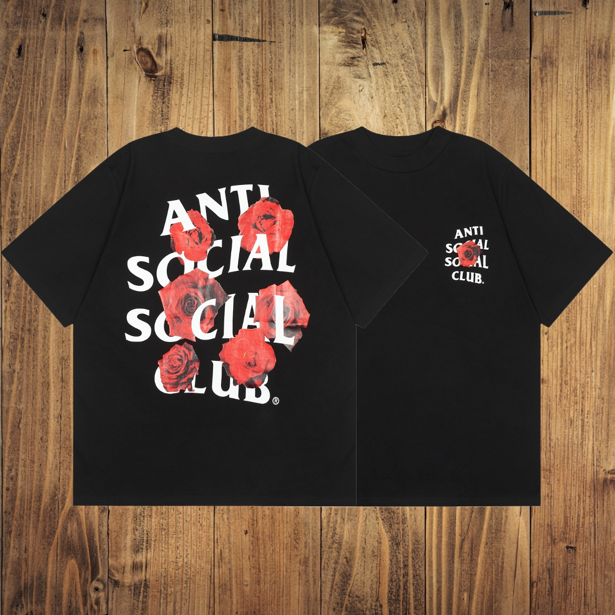 ASSC Black Tee – Red Rose Graphic