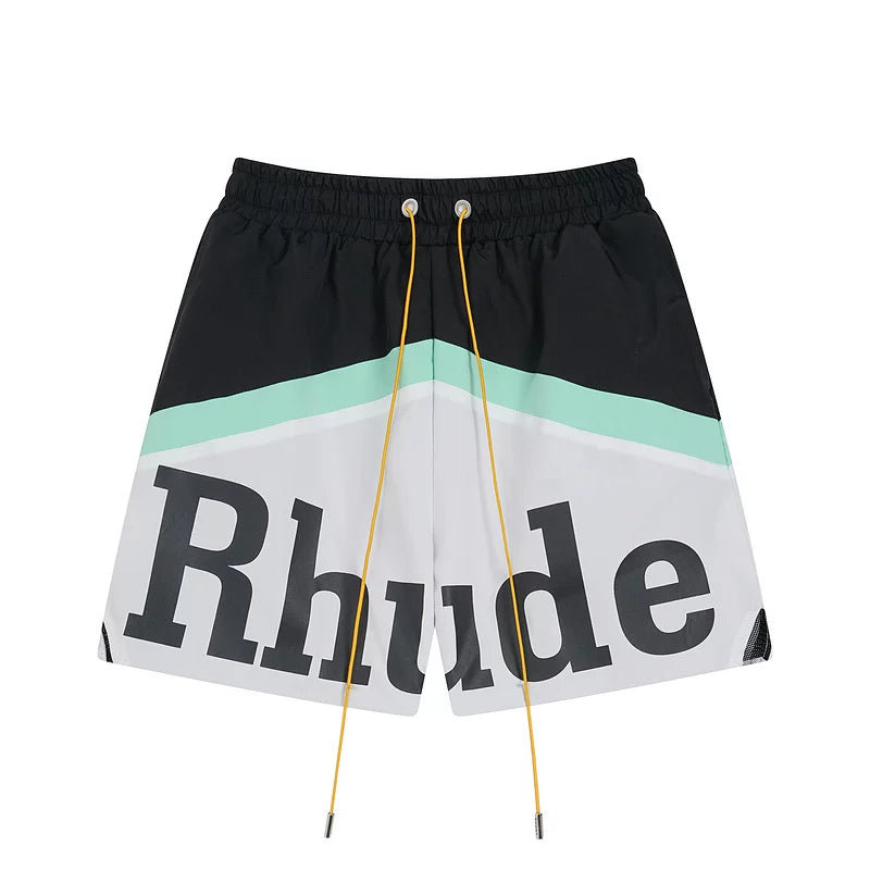 Rhude Color Block Logo Nylon Shorts