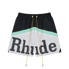 Rhude Color Block Logo Nylon Shorts