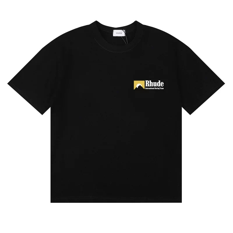 Rhude Small Mountain Logo Left Chest Oversized Tee Black