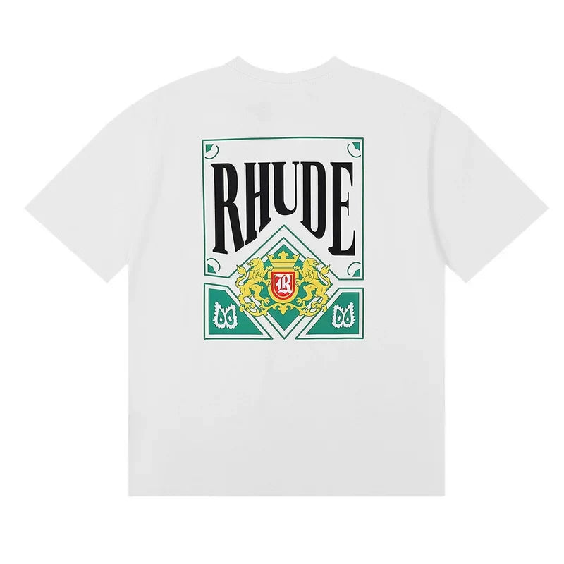 Rhude Men Royal Crest Graphic Street T‑Shirt