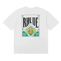Rhude Men Royal Crest Graphic Street T‑Shirt