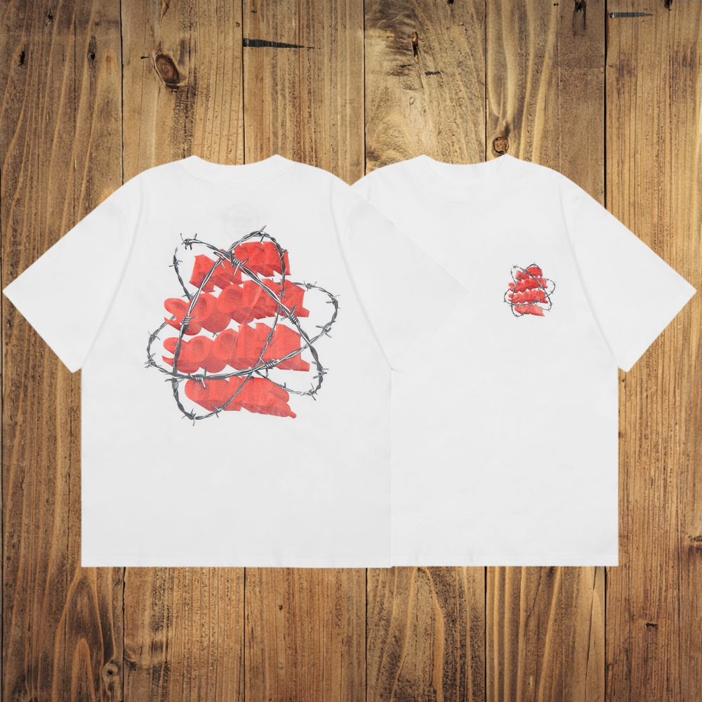 ASSC White Tee – Red Wire Graphic