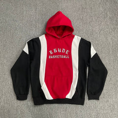 Rhude Basketball Red Black Color Block Hoodie