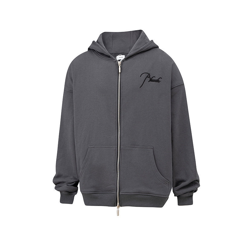 Rhude Script Logo Full Zip Hoodie